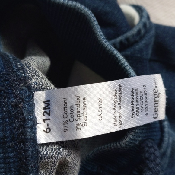 george stretch knit denim joggers pants 6-12 months baby boy - Picture 2 of 10